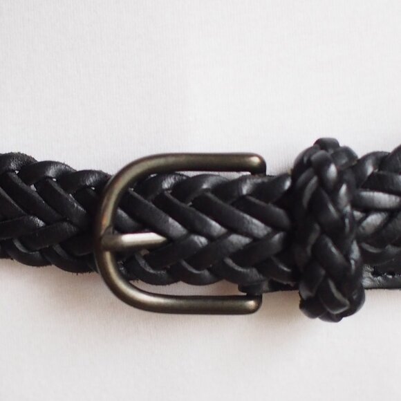 Lands' End | Like NEW Black Leather Braided Belt - Picture 2 of 7